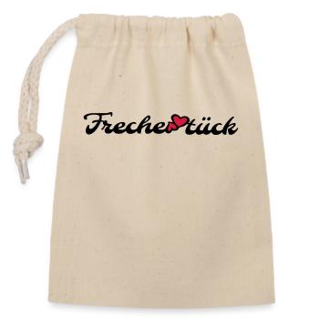Freches Stück personalisierbar - Verschließbarer Geschenkbeutel aus Baumwolle (14x20cm) - Natur - Vorne