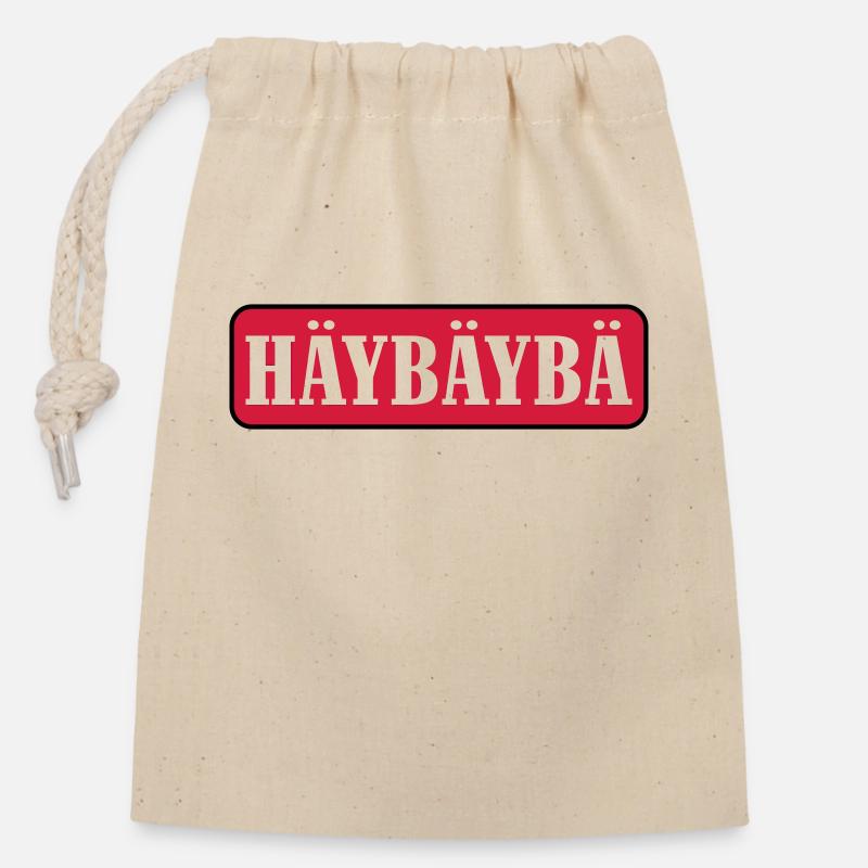 heybaby farbig - Verschließbarer Geschenkbeutel aus Baumwolle (14x20cm) - Natur