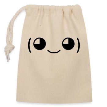 Sweet and full of joy! ✨ - Closable cotton gift bag (14x20cm) - nature - Front