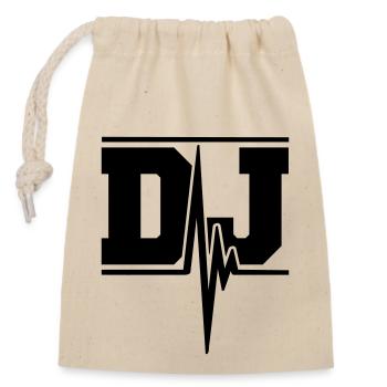 DJ Music Pulse - Verschließbarer Geschenkbeutel aus Baumwolle (14x20cm) - Natur - Vorne