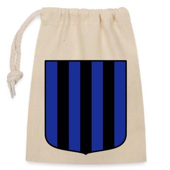 Blue-black - Closable cotton gift bag (14x20cm) - nature - Front