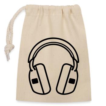 Gaming-Headset - Verschließbarer Geschenkbeutel aus Baumwolle (14x20cm) - Natur - Vorne