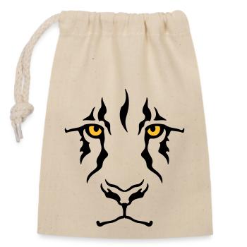 Le regard du lion - Sac cadeau en coton avec cordon (14 x 20 cm) - nature - Devant