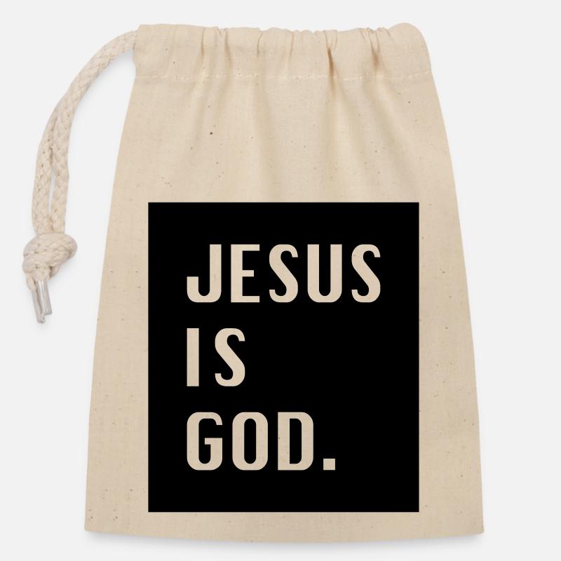 Jesus is God. - Verschließbarer Geschenkbeutel aus Baumwolle (14x20cm) - Natur