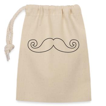 Moustache - Closable cotton gift bag (14x20cm) - nature - Front