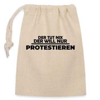 Der tut nix, der will nur protestieren Landwirt - Verschließbarer Geschenkbeutel aus Baumwolle (14x20cm) - Natur - Vorne