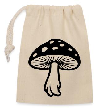 mushroom - Closable cotton gift bag (14x20cm) - nature - Front