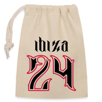 Ibiza 24 Jours fériés 2024 - Sac cadeau en coton avec cordon (14 x 20 cm) - nature - Devant