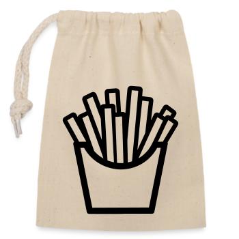 French fries - Closable cotton gift bag (14x20cm) - nature - Front