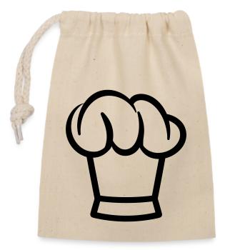 Toque Chef de cuisine - Sac cadeau en coton avec cordon (14 x 20 cm) - nature - Devant