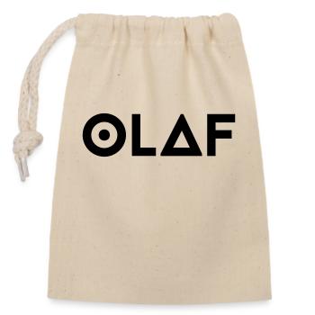 First name Olaf - Closable cotton gift bag (14x20cm) - nature - Front