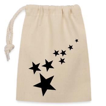 Stars - Closable cotton gift bag (14x20cm) - nature - Front