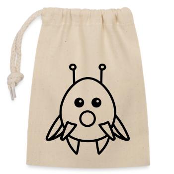 flying saucer - Closable cotton gift bag (14x20cm) - nature - Front