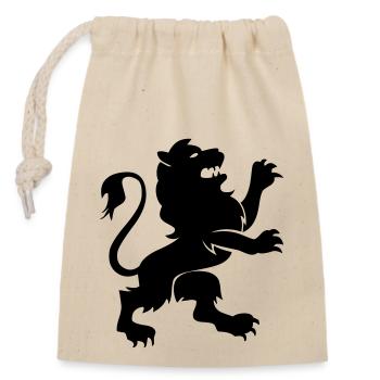 Lion Animal - Closable cotton gift bag (14x20cm) - nature - Front