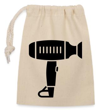 Hair dryer - Closable cotton gift bag (14x20cm) - nature - Front