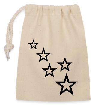 stars - Closable cotton gift bag (14x20cm) - nature - Front