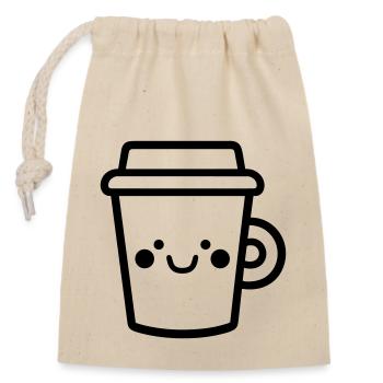 Mug de café - Sac cadeau en coton avec cordon (14 x 20 cm) - nature - Devant