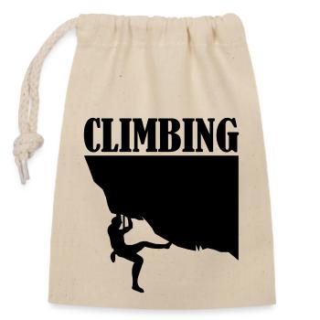 climbing - Closable cotton gift bag (14x20cm) - nature - Front
