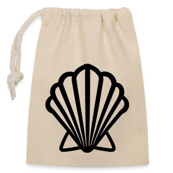 Shell - Closable cotton gift bag (14x20cm) - nature - Front