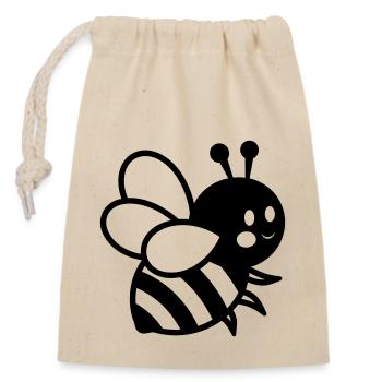 Abeille - Sac cadeau en coton avec cordon (14 x 20 cm) - nature - Devant