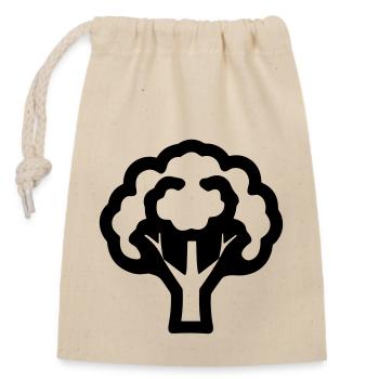 broccoli - Closable cotton gift bag (14x20cm) - nature - Front