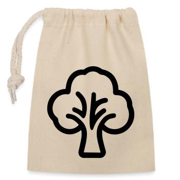 broccoli - Closable cotton gift bag (14x20cm) - nature - Front