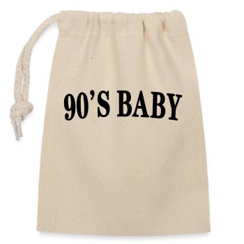 90s baby - Closable cotton gift bag (14x20cm) - nature - Front