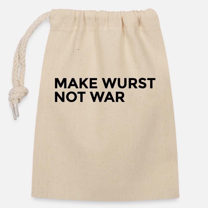 make wurst not war - Sac cadeau en coton avec cordon (14 x 20 cm) - nature
