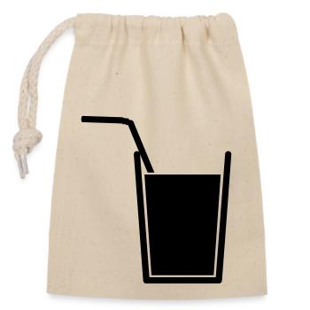 Drink - Closable cotton gift bag (14x20cm) - nature - Front