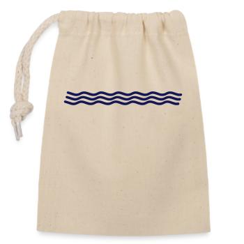 Wavy lines waves wavy line - Closable cotton gift bag (14x20cm) - nature - Front