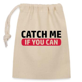 Game Catch Me - Closable cotton gift bag (14x20cm) - nature - Front