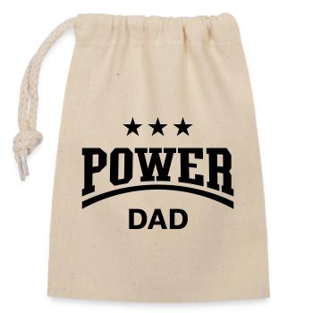 Power Dad (Daddy / Papa / Father’s Day / Black) - Closable cotton gift bag (14x20cm) - nature - Front
