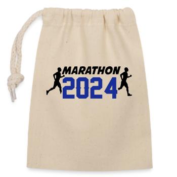 Marathon 2024 - Sac cadeau en coton avec cordon (14 x 20 cm) - nature - Devant