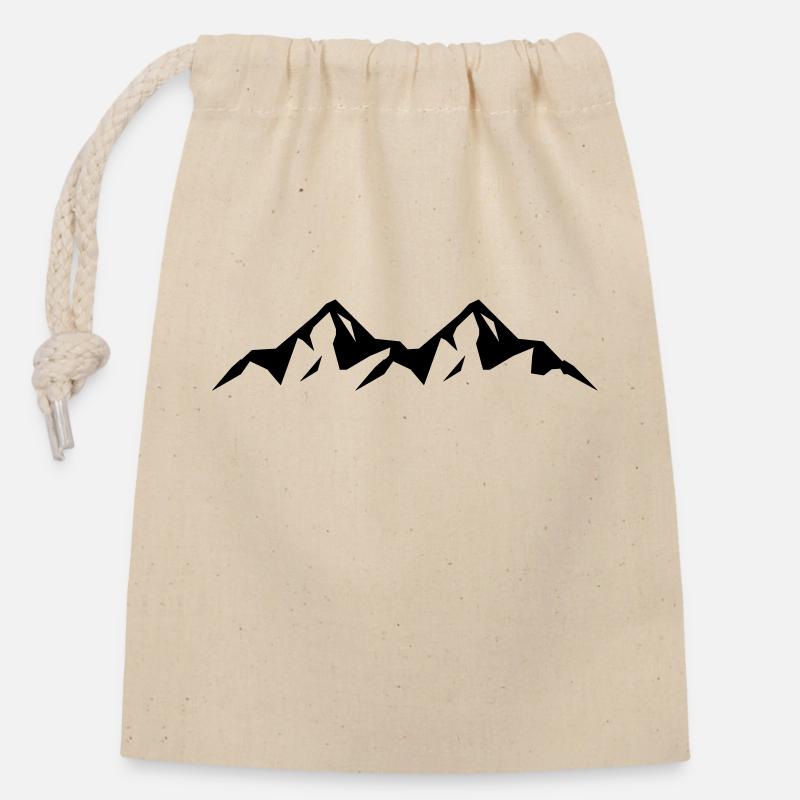 mountains - Verschließbarer Geschenkbeutel aus Baumwolle (14x20cm) - Natur