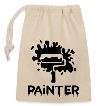 painting painter - Verschließbarer Geschenkbeutel aus Baumwolle (14x20cm) - Natur - Vorne