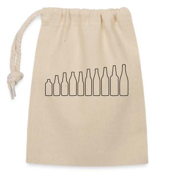 Beer bottles - Closable cotton gift bag (14x20cm) - nature - Front