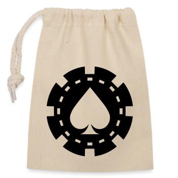 Poker Chip - Closable cotton gift bag (14x20cm) - nature - Front
