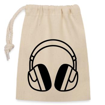 Gaming-Headset - Verschließbarer Geschenkbeutel aus Baumwolle (14x20cm) - Natur - Vorne