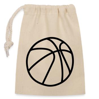 Ballon de basket - Sac cadeau en coton avec cordon (14 x 20 cm) - nature - Devant