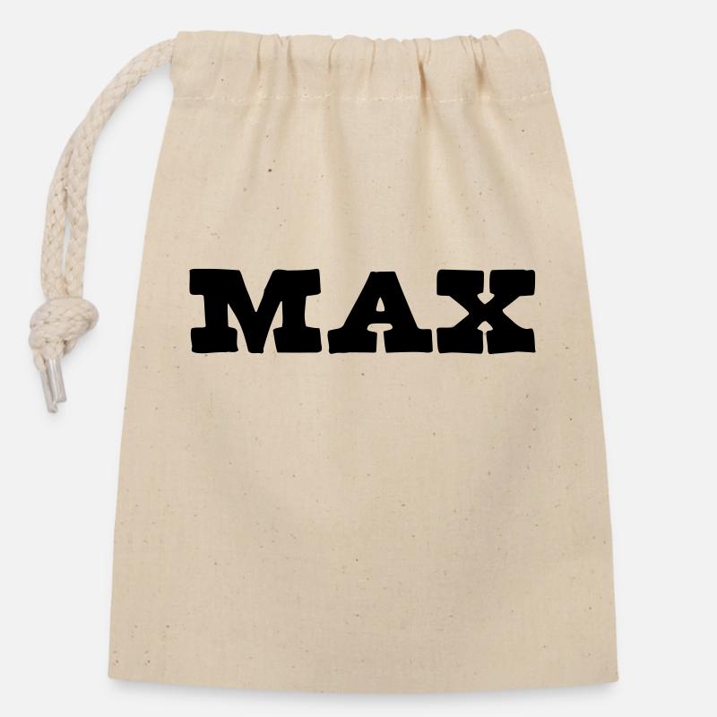 Max First Name Gift - Closable cotton gift bag (14x20cm) - nature