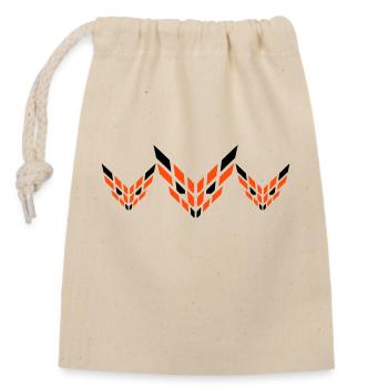 3 Foxes Abstract Logo Evil Eye Friends Team - Closable cotton gift bag (14x20cm) - nature - Front