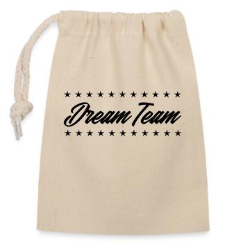 dream team - Verschließbarer Geschenkbeutel aus Baumwolle (14x20cm) - Natur - Vorne