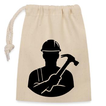 artisan - Sac cadeau en coton avec cordon (14 x 20 cm) - nature - Devant