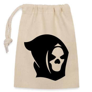 Skull - Closable cotton gift bag (14x20cm) - nature - Front