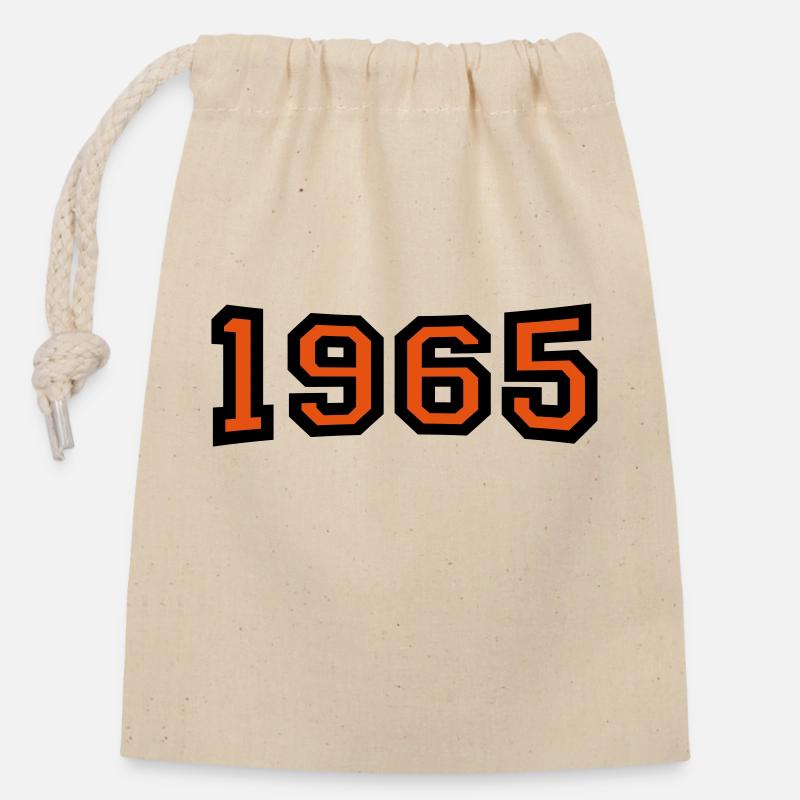 1965 - Sac cadeau en coton avec cordon (14 x 20 cm) - nature