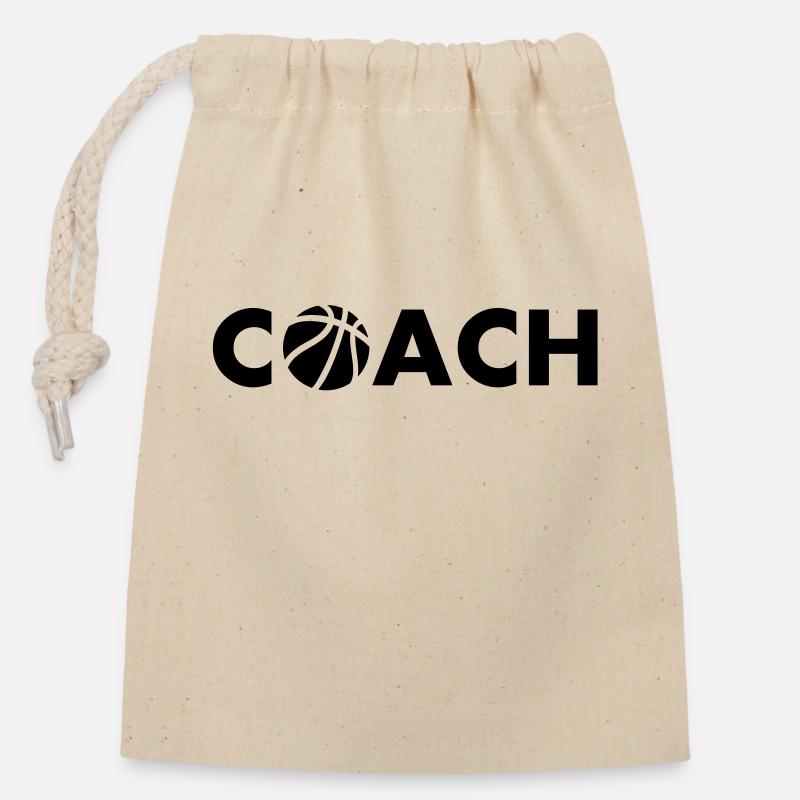 basketball coach - Sac cadeau en coton avec cordon (14 x 20 cm) - nature