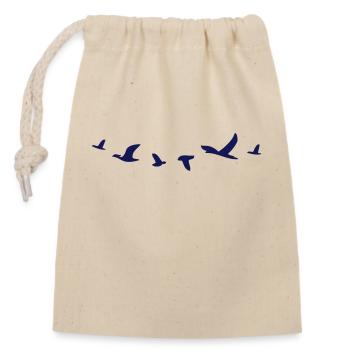 birds oiseaux - Sac cadeau en coton avec cordon (14 x 20 cm) - nature - Devant