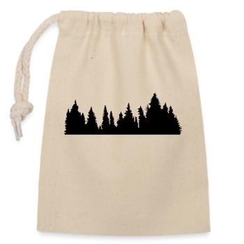 baeume wald nadelwald nadelbaum forst silhouette f - Verschließbarer Geschenkbeutel aus Baumwolle (14x20cm) - Natur - Vorne