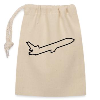 jet - Closable cotton gift bag (14x20cm) - nature - Front