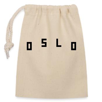 Oslo - Closable cotton gift bag (14x20cm) - nature - Front